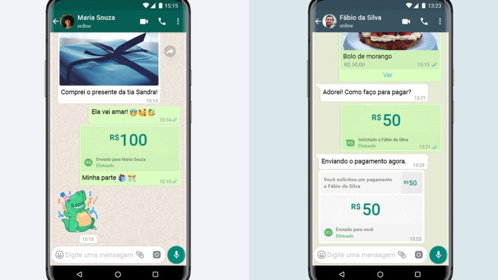 Transferência dinheiro WhatsApp